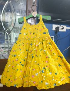 Yellow Floral Print Frock💛💫
