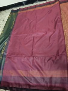 Elegant steel grey and maroon saree