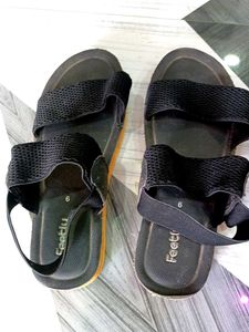 Feetlu Black Sandals Size 6