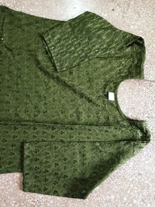 Green Kurti With Beautiful Design