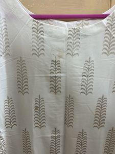 White Foil Print Daily Wear Kurta