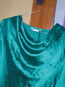 Emerald Green Satin Blouse
