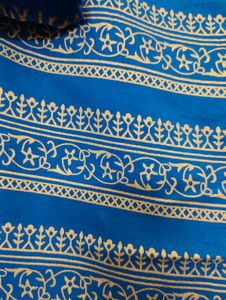 Blue printed Cotton Straight Kurta With Palazzos