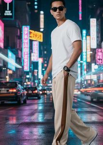 Beige Casual Track Pants