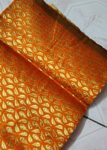 Golden And Orange Blouse Material
