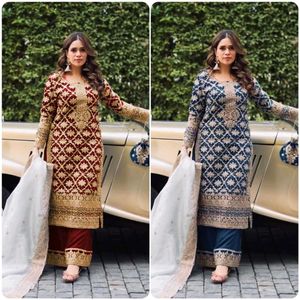 Elegant Maroon &amp; Gold Kurta Set