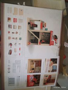 Fire Station Playset, Wooden Dollhouse Kid’s Toy,
