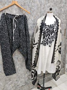Black and White Indian suit Set