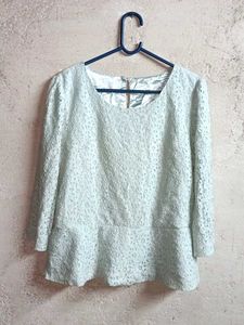 Women's Fashion Lace Peplum Top Blouson