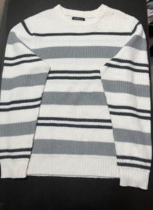 Cozy Striped Knit Sweater – Zudio