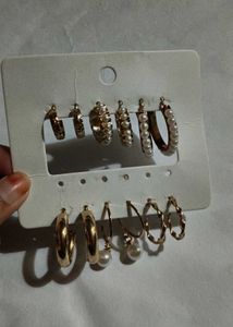 Vintage Silver Tone Choker And 6 Earings