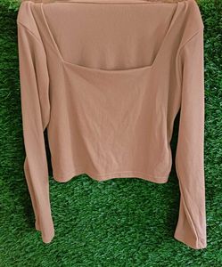 Square Neck Long Sleeve Top