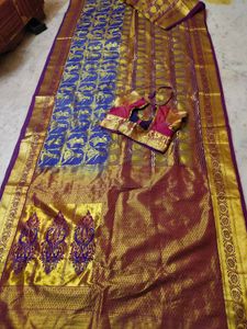 Kanjivaram Silk Saree With Blouse 🔥