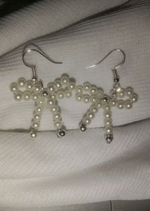 Pearl Bow Earring Coquette Design