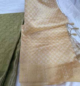Festive Olive Banarasi Suit