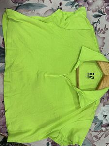 Boxy Ribbed Collared Crop Top
