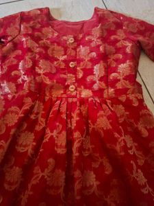 Red &amp; Gold Floral Dress