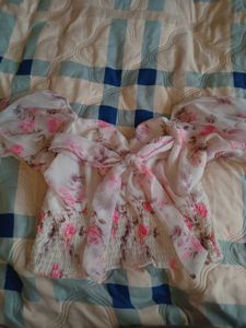 Floral Chiffon Top with bow