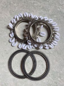 Combo of 2 set silver bangles