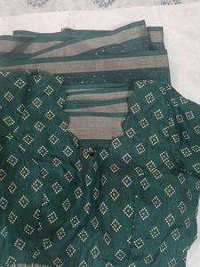 Emerald Green Chevron Saree