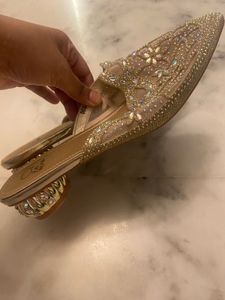 Brand New Gold Low Block Heels