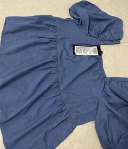 Blue Puff Sleeve Top - New with Tags