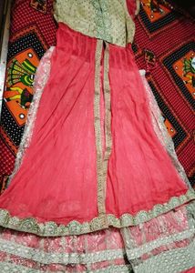 Peach Colour Endo western Lehnga