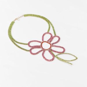 Zara Limited Edition Rhinestone Floral Necklace