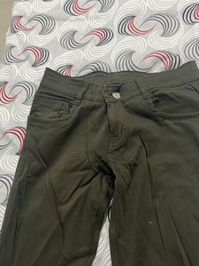 Olive Green Slim Fit Trousers