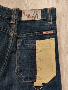 Ma1198 Red chilly cargo bootcut jeans waist 24 inc