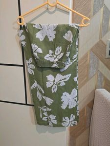 Olive Green Floral Co-ord Set