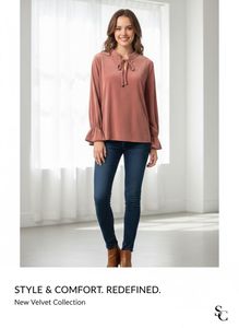 Stylish Velvet Long Sleeve Top