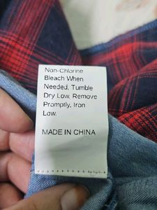 Shein Half Denim N Plaid Shirt