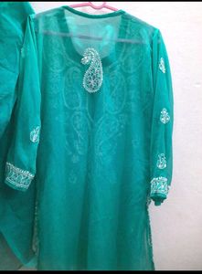 combo ✨ chikankari kurti and black sheer gown ♥️