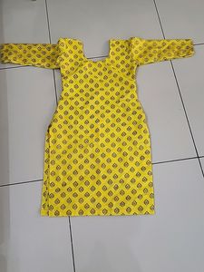 Yellow Printed Bodycon Dress