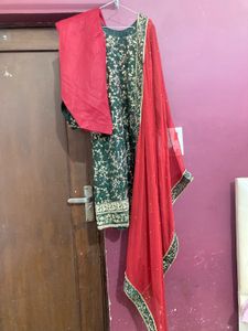 Green Shalwar Suit Dupatta