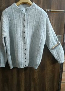 Negotiable : Gray Cable Knit Cardigan