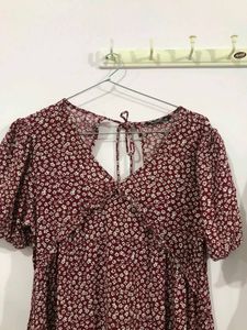 Red Floral Mini Dress 👗❤️