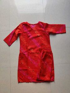 Red Bandhani Kurta Pant