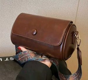 Brown Barrel Handbag