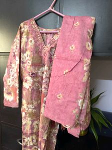 Floral Print Kurta With Pant &amp; Dopatta