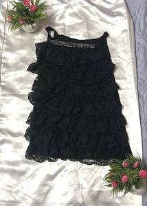 Black Lace Tiered Top