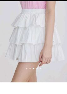 White Ruffle Skort