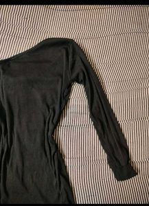 Black One-Shoulder Long Sleeve Dress