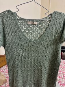 Green Knit Top