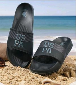 USPA Black Slides Flip Flops