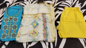 A very new beautiful blue Kurta Pant Dupptaa Set B