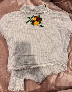 Embroidered Striped Shirt