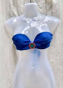 1349. Blue Bandeau Bikini Top