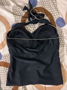 Black Halter Tankini Top